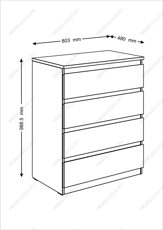 МАЛЬТА комод ИКЕА / IKEA 4 ящика 80х99 белый | изображение 2
