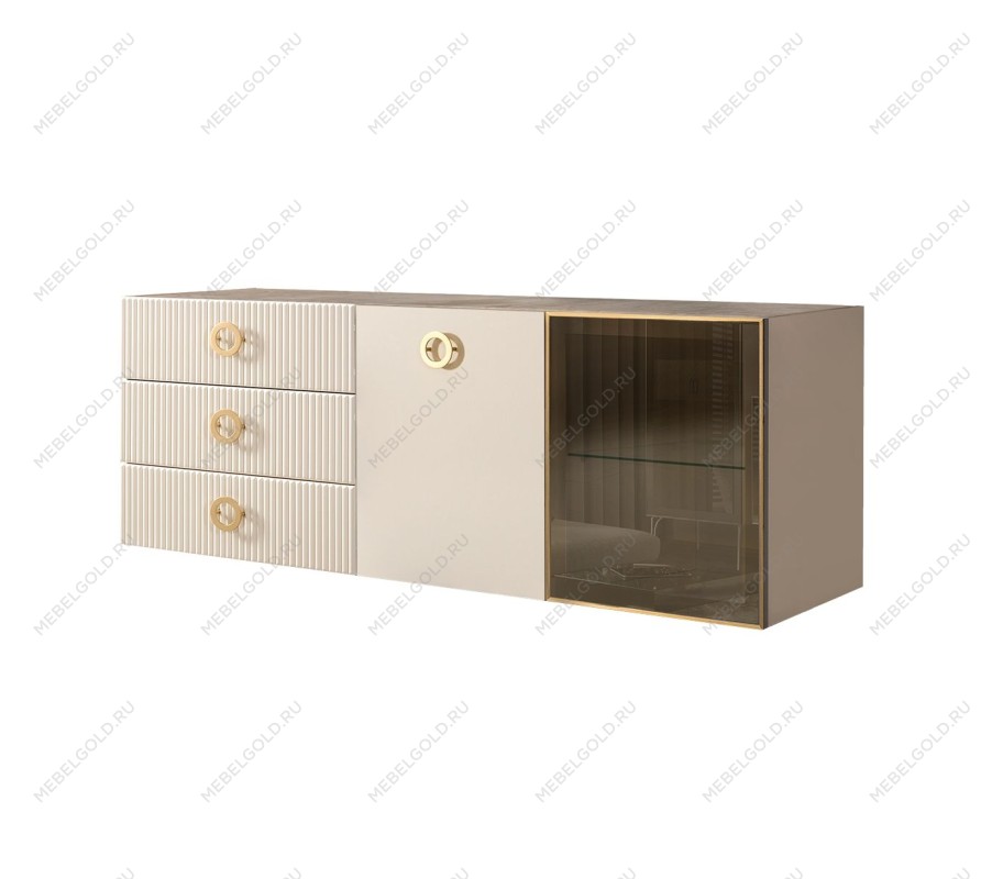 Комод 1.6м Bogemia Fly Fillini (Слоновая кость) (Novabuk/Золото) БМКМ-4[5][10]