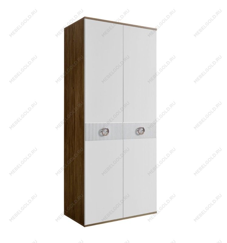 Шкаф 2-х дверный Bogemia Woodline Fi (Белый/Хром) БМШ2/2