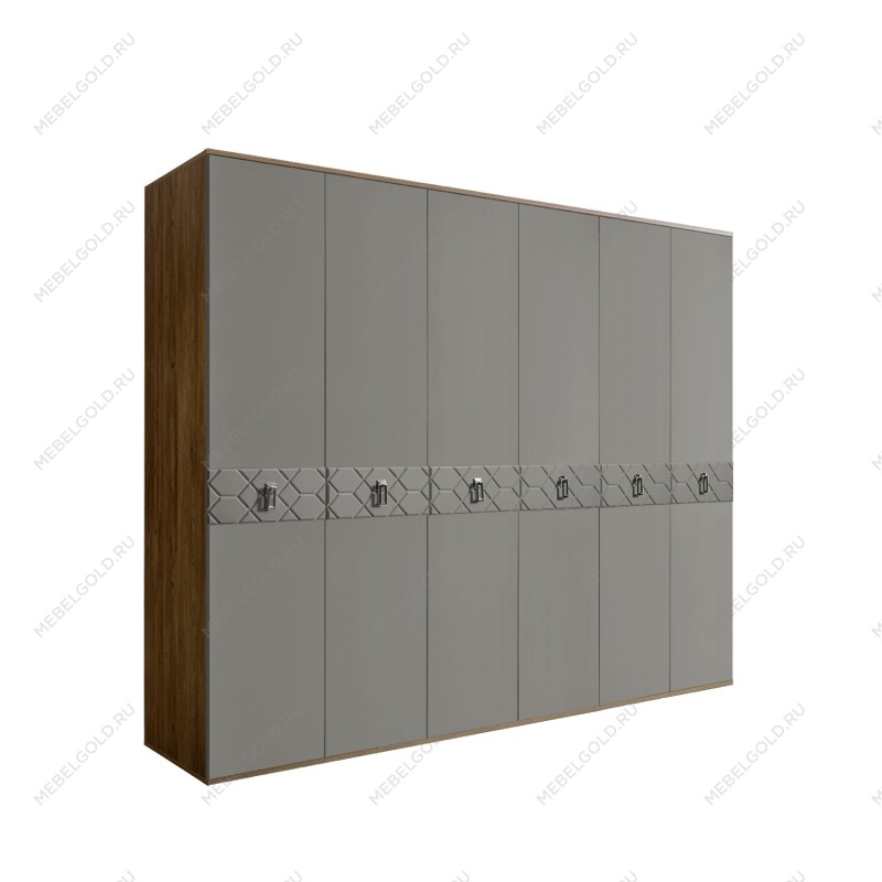 Шкаф 6-ти дв. Bogemia Woodline Fa (Серый/Хром) БМШ2/6(Fa)