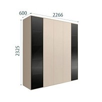 Шкаф 5-ти дв. Bogemia Air (Ваниль/Черный) БМШ2/5(2)