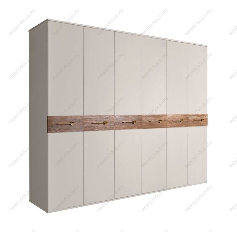 Шкаф 6-ти дв. Bogemia Wood Wo (Шелк/Золото) БМШ2/6(Wo)