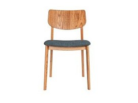 Стул LESTER жесткая спинка (Дуб натуральный с патиной темный орех - 51 Букле Зеленый)