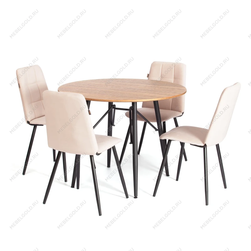 Стул обеденный Asti, TREND, флок, бежевый/черный, 7, 47х54х86 см | изображение 9