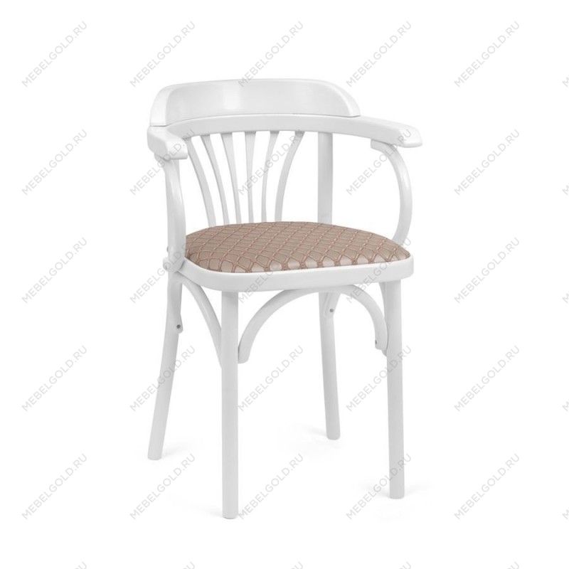 Стул Михаэль мягкий (эмаль белая, ткань 1 beige)