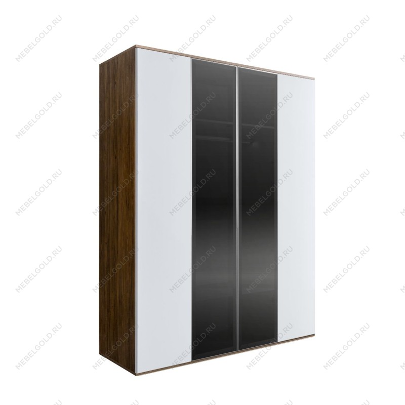 Шкаф 4-х дв. Bogemia Woodline Air (Белый/Серебро) БМШ2/42(2)