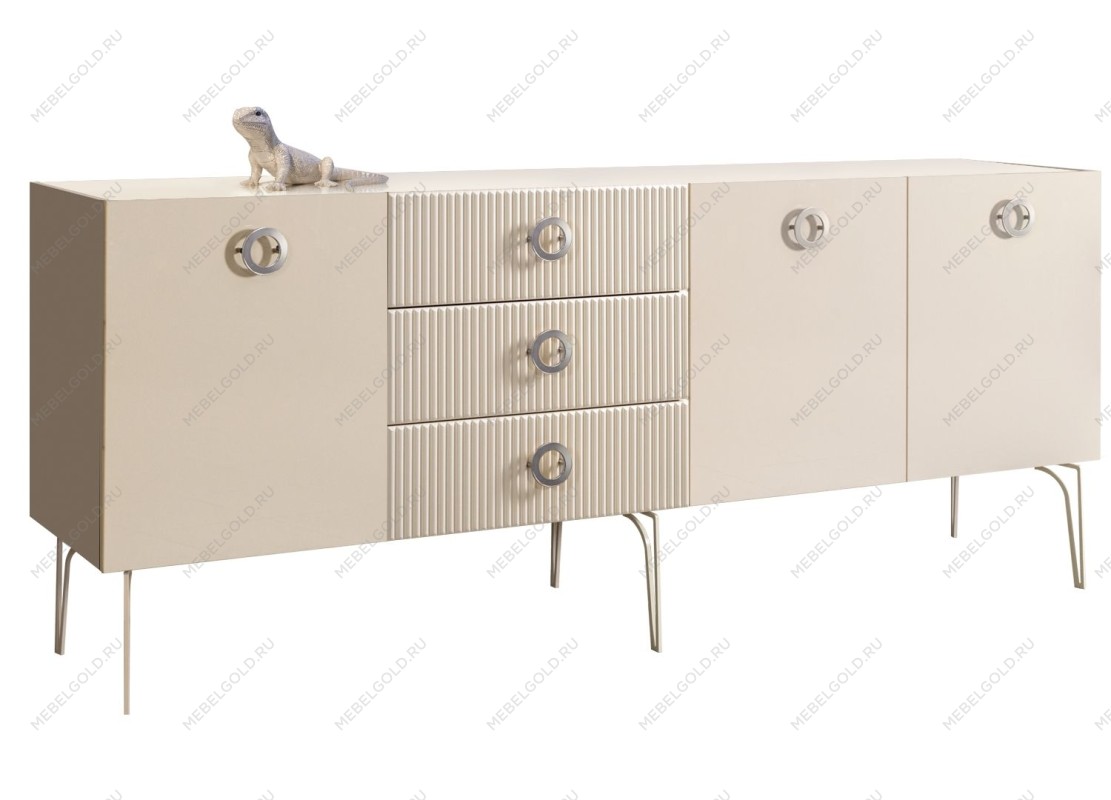 Комод 2.1м Bogemia Fillini (Слоновая кость) (Lakobel/Хром) БМКМ-5(Fi)