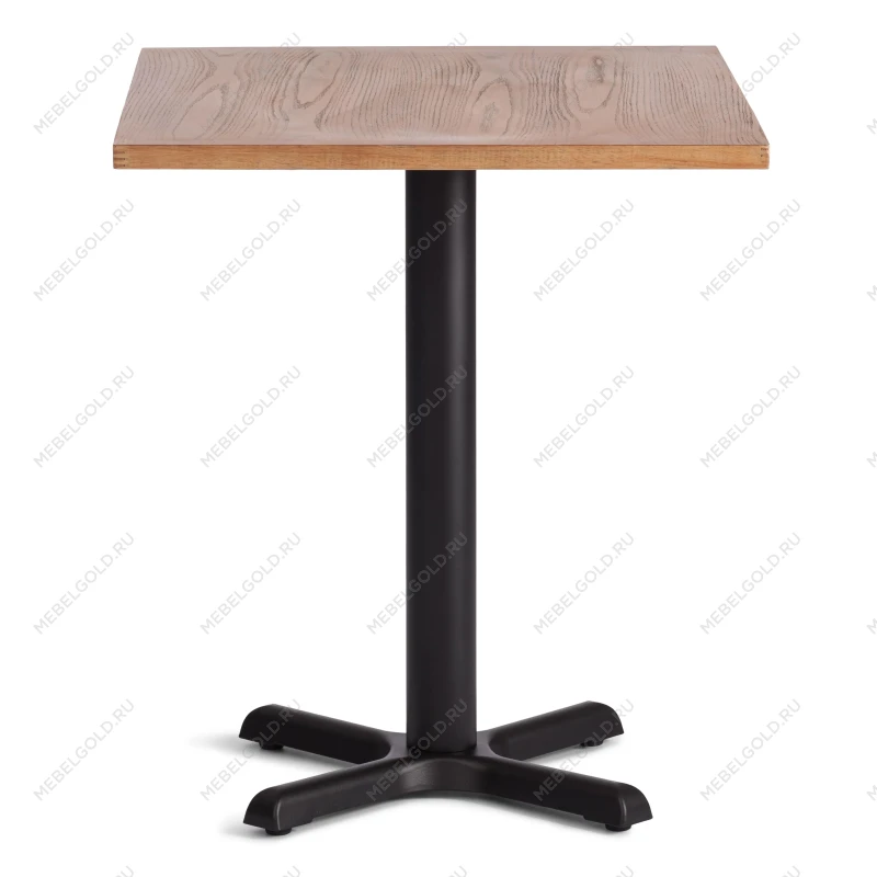 Стол VALHALLA, дерево вяз/железная опора, 80х65х76 см, груша №3/черная опора | изображение 1