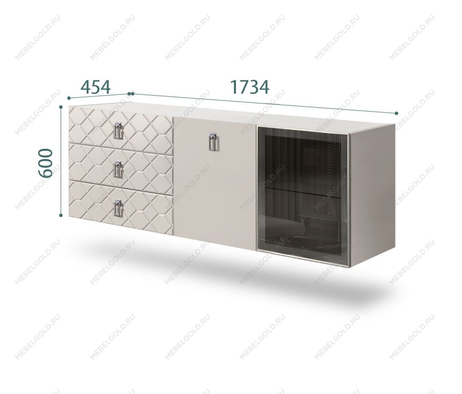 Комод 1.6м Bogemia Fly Farfalle (Шелк) (Novabuk/Хром) БМКМ-4[5][10]
