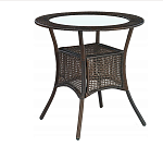 Стол обеденный Halmar MIDAS (искусственный ротанг/темно-коричневый) 74/74 | изображение 1