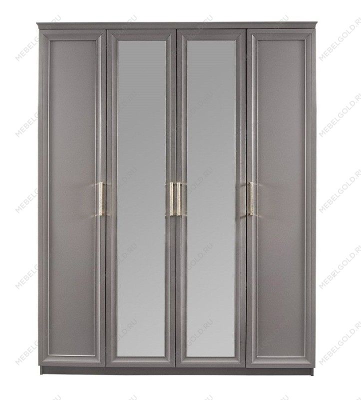 Шкаф Мокко 4-дверный с зеркалом серый | изображение 1