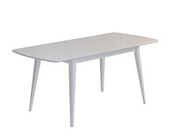 Стол Одиссей 1 Glass (Белое стекло/ноги Белый)