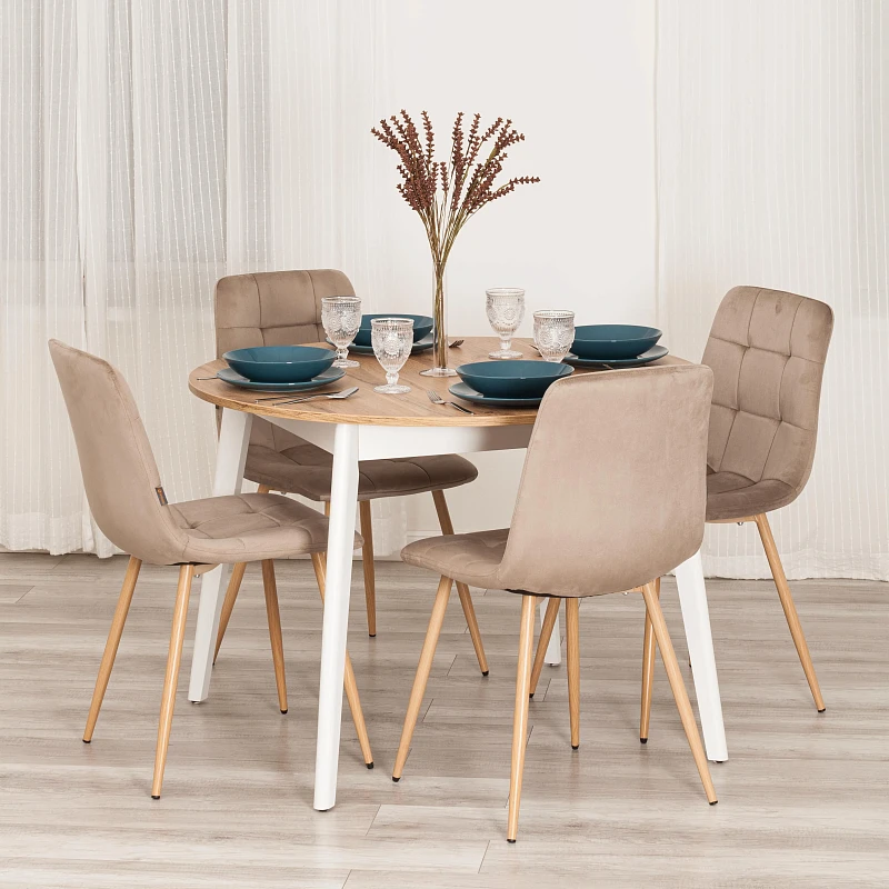 Стул CHILLY (mod. JSC-220), Велюр/металл, 44,5х52,5х88 см, Beige (бежевый) HLR8 / натуральный | изображение 10