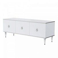 Тумба под телевизор (3 двери) Римини (Белый/Серебро) РМТ-2