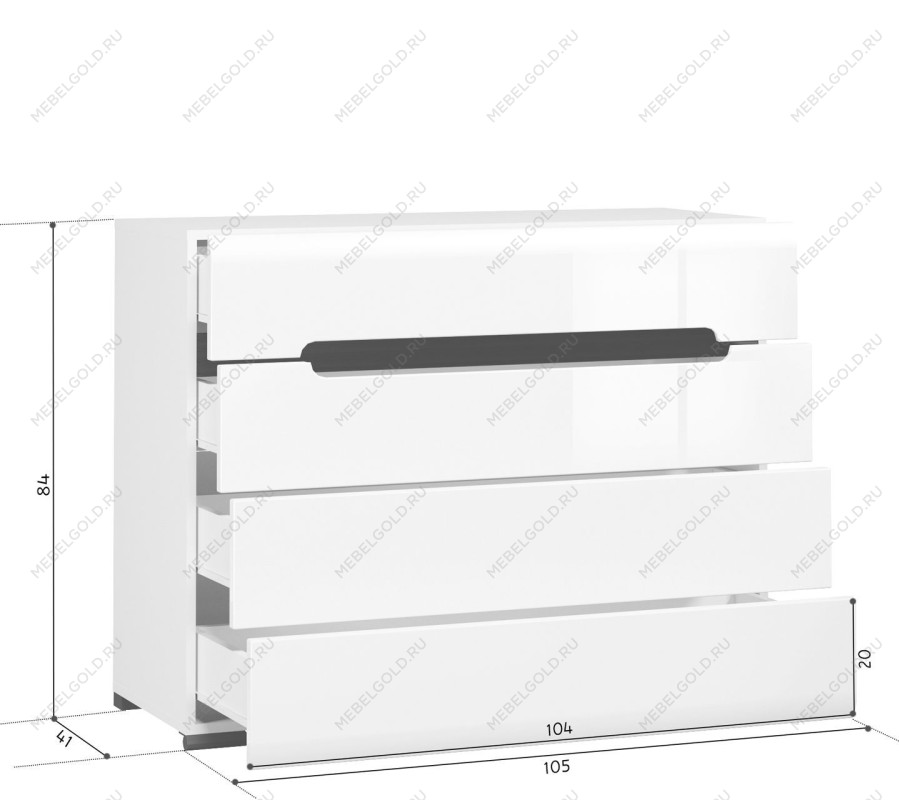 Комод Ацтека KOM4S/8/11 белый | изображение 6