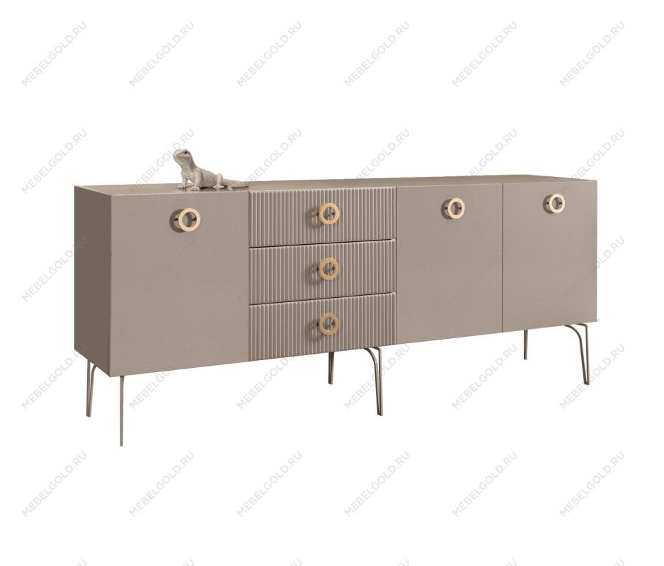 Комод 2.1м Bogemia Fillini (Мокка) (Lakobel/Золото) БМКМ-5(Fi)