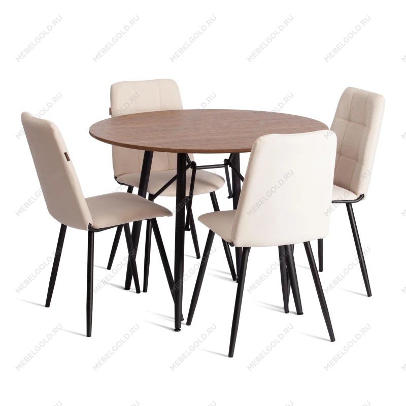 Стул обеденный Asti, TREND, флок, молочный/черный, 4, 47х54х86 см | изображение 9