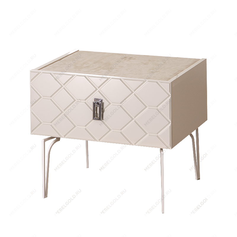 Тумба прикроватная Bogemia Farfalle (Слоновая кость) (Lakobel/Хром) БМТП-1(Fa)