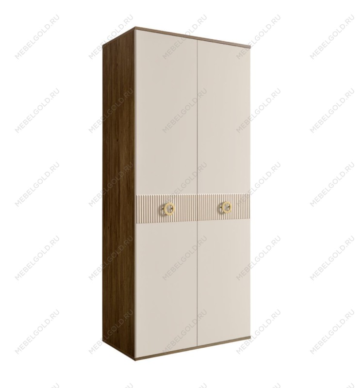 Шкаф 2-х дверный Bogemia Woodline Fi (Слоновая кость/Золото) БМШ2/2