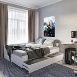 БРИМНЭС / СИРИУС Кровать двуспальная раздвижная ИКЕА / IKEA шириной 80(160) см, белый - Выставка Балашиха | изображение 4