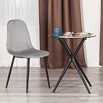 Стул BREEZE (mod. JSC-58), Велюр/металл, 44 х 53 х 86 см, grey (серый) HLR 19 / черный | изображение 8