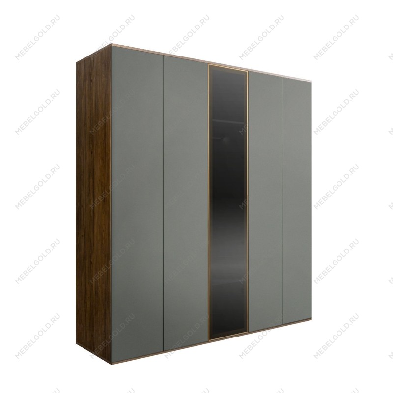 Шкаф 5-ти дв. Bogemia Woodline Air (Серый/Золото) БМШ2/5(1)