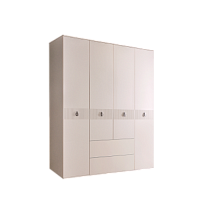 Шкаф 4-х дверный с ящиками Римини СОЛО (Бежевый/Серебро) РМШ2/41(s)