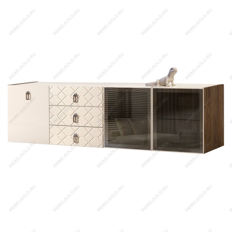 Комод 2.1м Bogemia Woodline Fly Fa (Слоновая кость) (Lakobel/Хром) БМКМ-5[5][10]