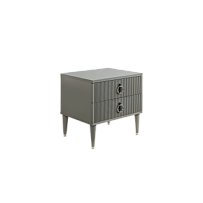 Тумба прикроватная 2 ящика Римини СОЛО (Серый/Серебро) РМТП-2(s)
