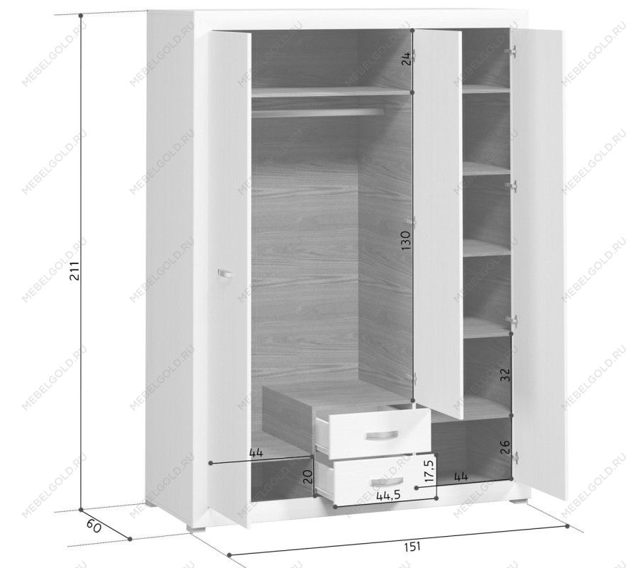 Шкаф Мальта SZF3D2S | изображение 1