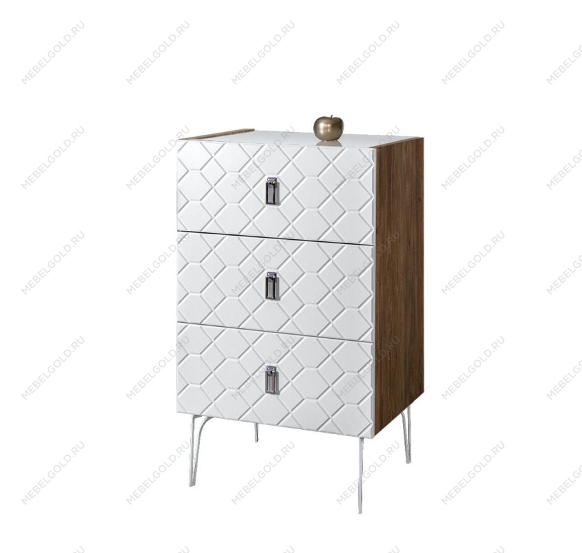 Комод Bogemia Woodline Fa (Белый) (Lakobel/Хром) БМКМ-1