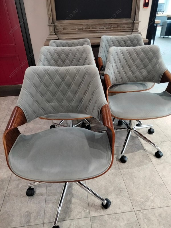 Кресло компьютерное Halmar COLT (ореховый/серый) | изображение 5