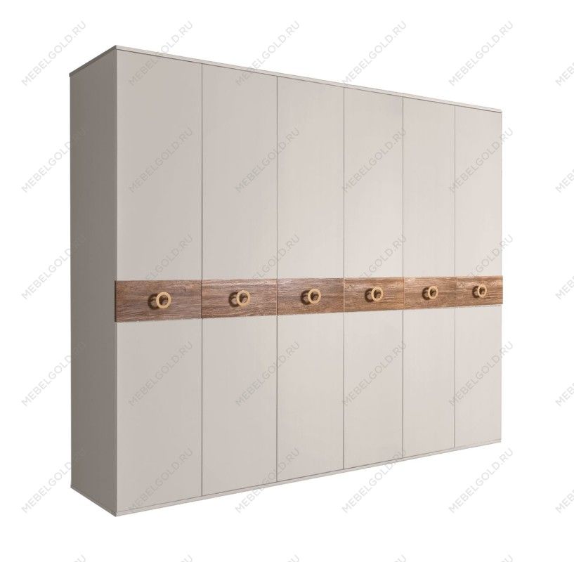 Шкаф 6-ти дв. Bogemia Wood Fi (Шелк/Золото) БМШ2/6(Wo)