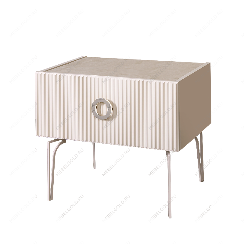 Тумба прикроватная Bogemia Fillini (Слоновая кость) (Lakobel/Хром) БМТП-1(Fi)