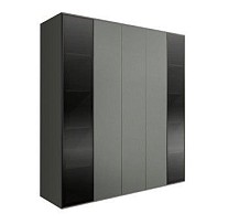 Шкаф 5-ти дв. Bogemia Air (Серый/Черный) БМШ2/5(2)