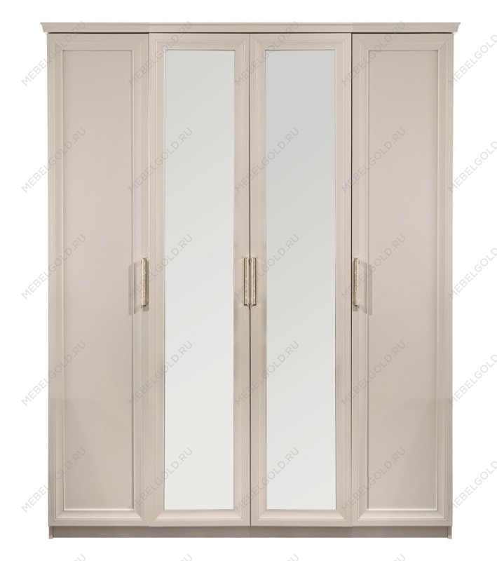 Шкаф Мокко 4-дверный с зеркалом бежевый | изображение 1