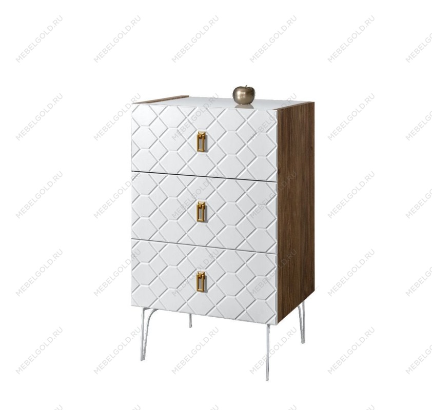 Комод Bogemia Woodline Fa (Белый) (Lakobel/Золото) БМКМ-1