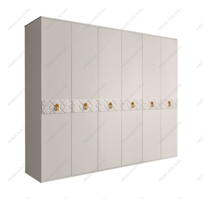 Шкаф 6-ти дв. Bogemia Farfalle (Шелк/Золото) БМШ2/6(Fa)