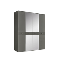 Шкаф 4-х дверный с зеркалом Римини СОЛО (Серый/Серебро) РМШ1/4(s)