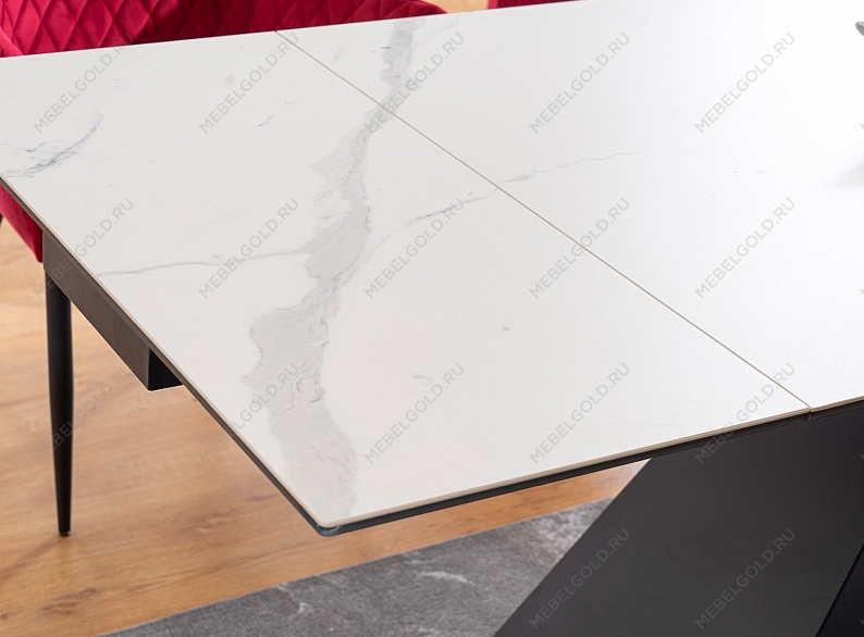 Стол обеденный Signal WESTIN III Ceramic 160 раскладной (белый/черный) | изображение 2