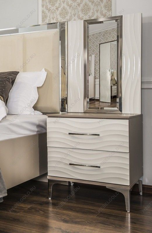 Тумба прикроватная Гравита (без зеркала) белый глянец | изображение 3