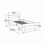 Кровать односпальная Сириус, 90х200 см, дуб сонома | изображение 6