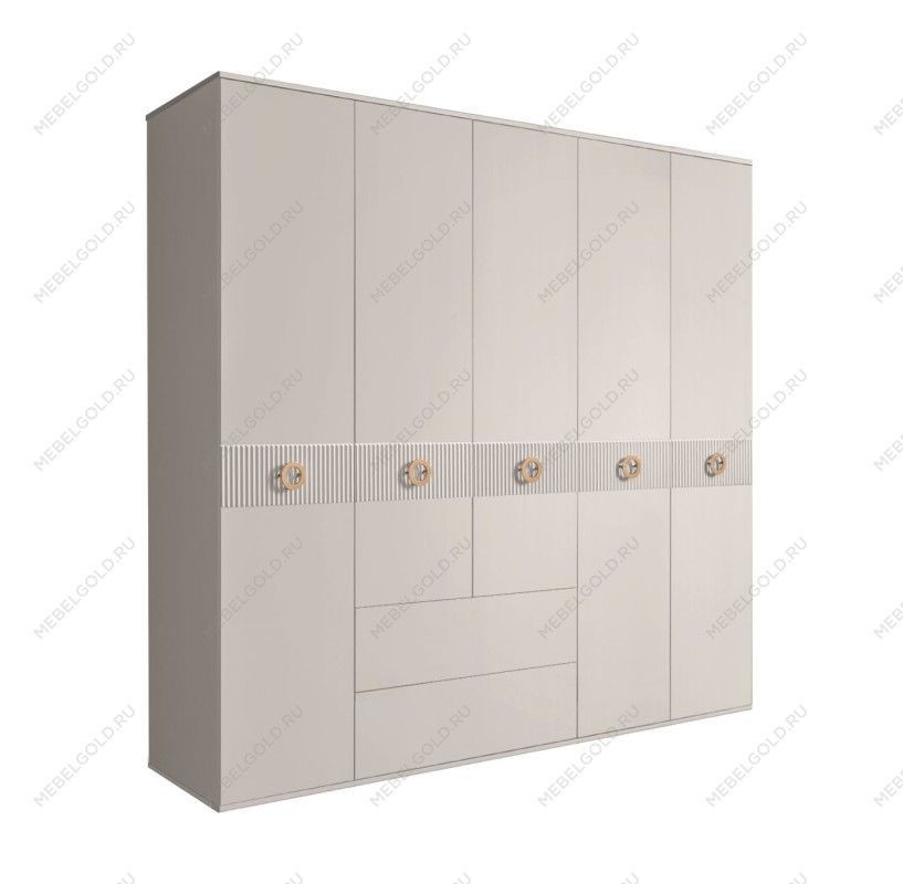 Шкаф 5-ти дверный с ящиками, Bogemia Fillini (Шелк/Золото) БМШ2/51(Fi)