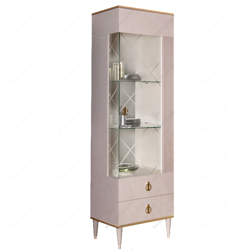 Витрина 1-ств. Римини СОЛО (Латте/Золото) (Правая) РМВ1-1С(s)