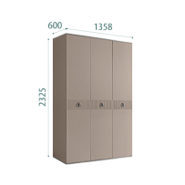 Шкаф 3-х дверный Римини СОЛО (Мокка/Серебро) РМШ2/3(s)