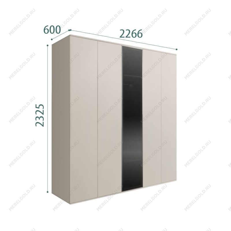 Шкаф 5-ти дв. Bogemia Air (Шелк/Серебро) БМШ2/5(1)