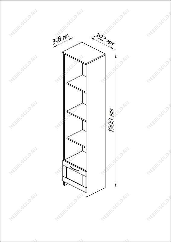 БРИМНЭС / СИРИУС Стеллаж ИКЕА / IKEA 1 ящик 39х190 сонома | изображение 3
