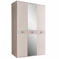 Лобня - Шкаф 3-х дв. (с зеркалом) для платья и белья Римини СОЛО (слоновая кость серебро) РМШ1/3 (s)