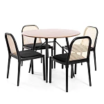 Стул FREYA, дерево вяз/ротанг, ткань лён, черный/черный лен, 46х41х79,5 см | изображение 9