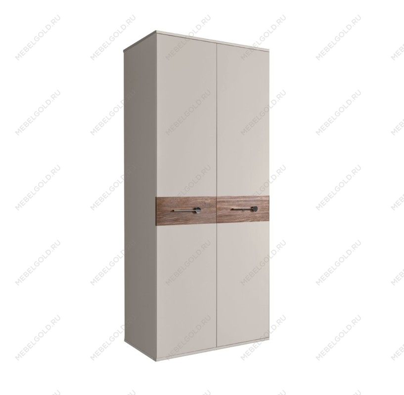 Шкаф 2-х дверный Bogemia Wood Wo (Шелк/Хром) БМШ2/2(Wo)